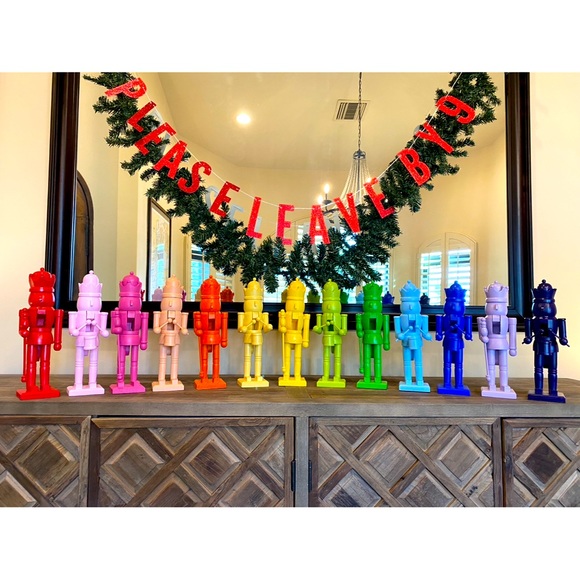 Set of 13 Hand Painted Rainbow Nutcrackers ‘The Love Cracks’ Brand New - Picture 3 of 5